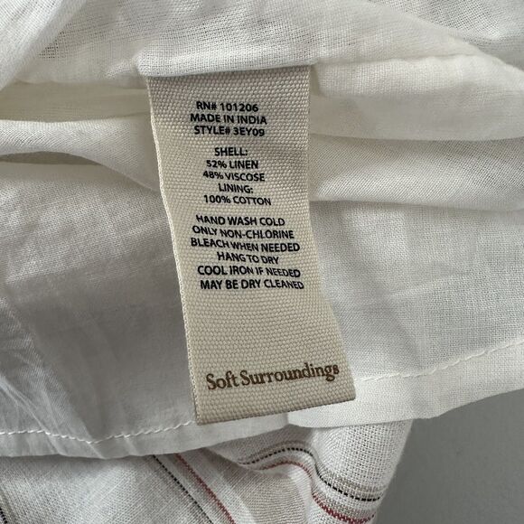 Soft Surroundings Dress Womens Medium Petite Ivory Equinox Linen Beach Neutral - Picture 13 of 15